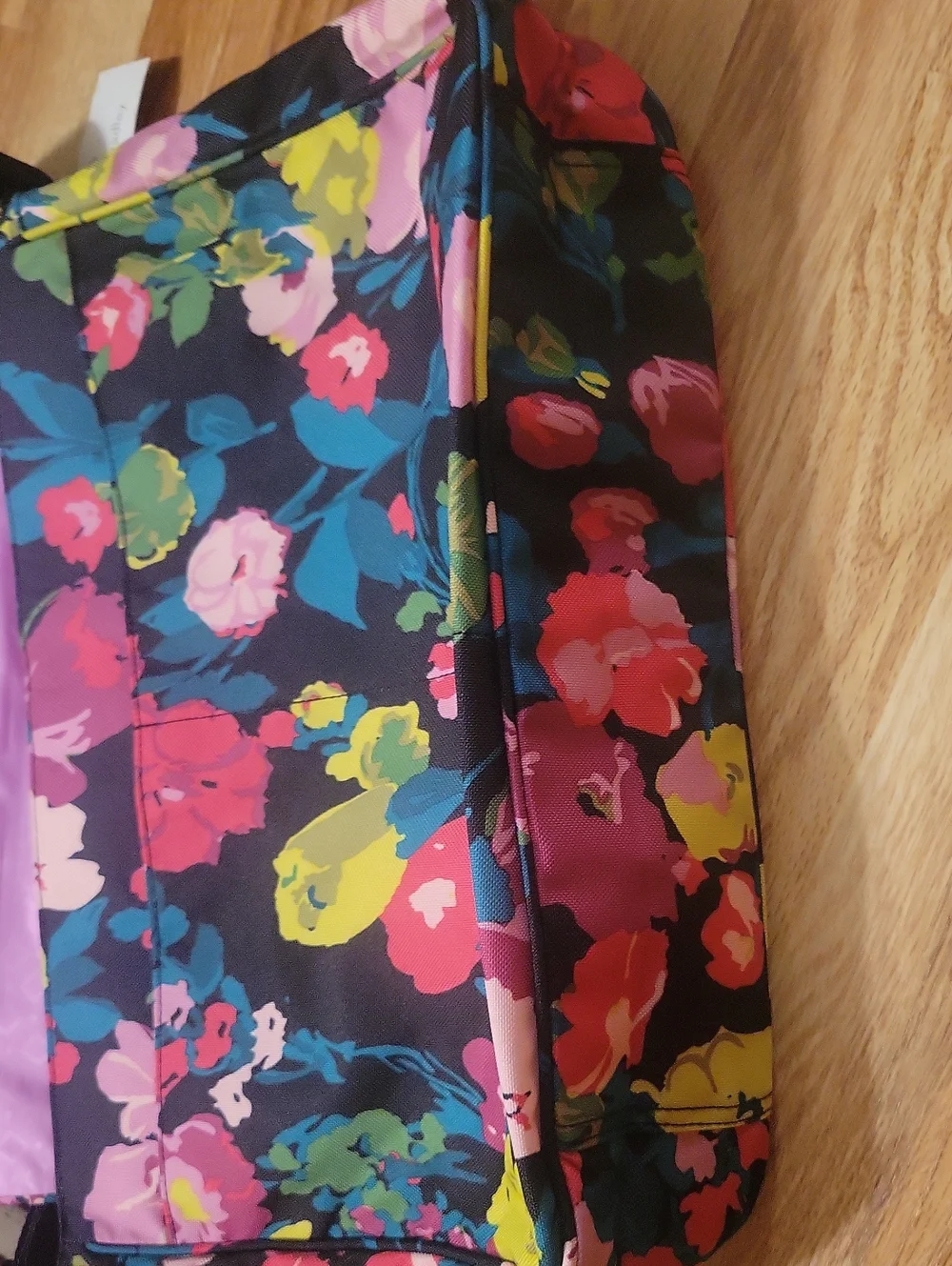 Vera Bradley Black Multi Floral Laptop Bag.